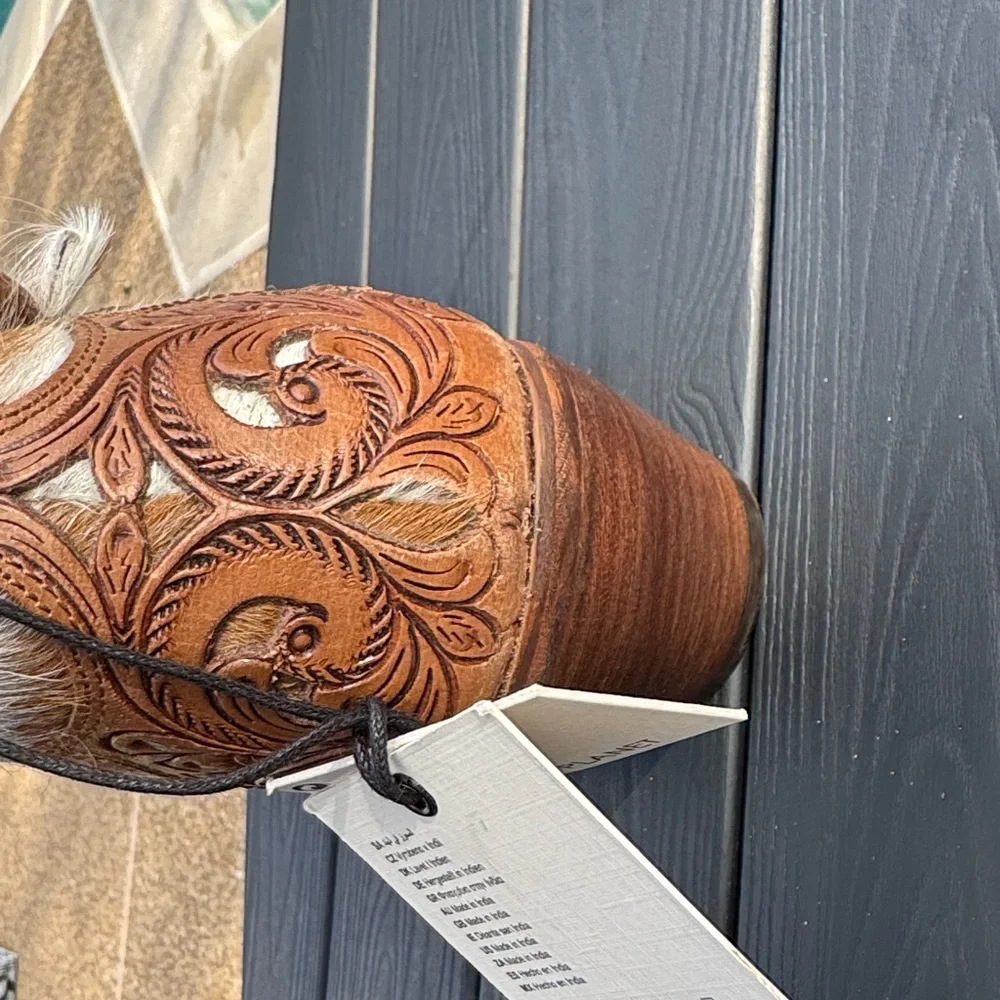 Myra Bag Brown and White Hair on Hide Ankle Boots, Brand New w/bag. - Picture 10 of 14